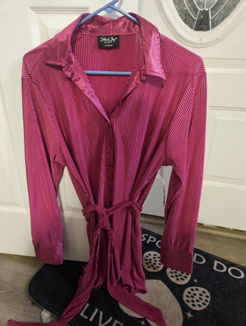 Women's Fuchsia Jolie & Joy By FCT with Love Pleated Shirt Dress